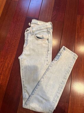 rag & bone Light Blue Skinny Jeans with zipper bottom